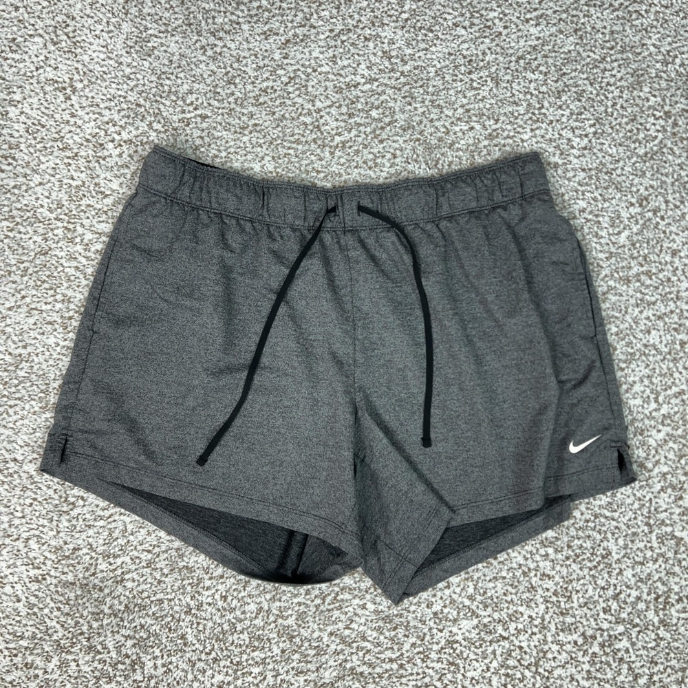 Nike‎ Shorts Womens XL Gray Dri-FIT Lined Running Athletic Gym Training Sports